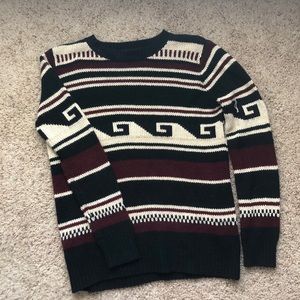 Red, black and cream thick winter sweater
